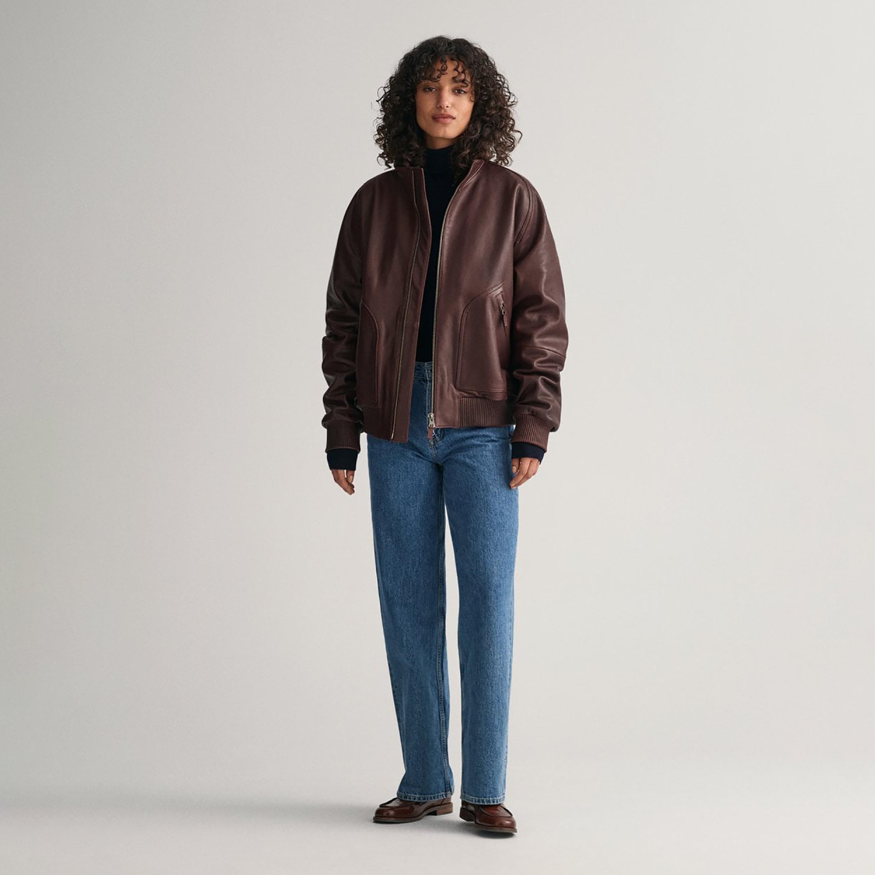 Gant Plain High Neck Jacket-women-winterwear-coatsandjackets-jackets-image-2