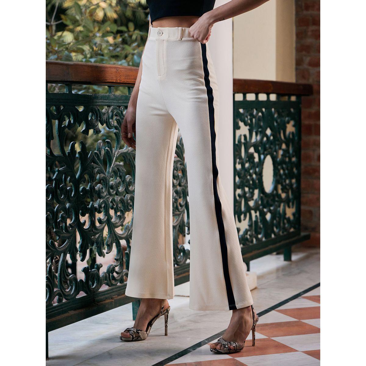 بنطال محبوك بخصر عالي ساسافراس × ستايلي-women-clothing-bottoms-trousers-image-4