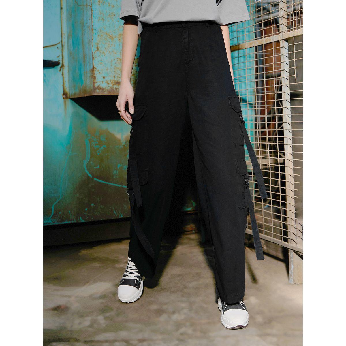 Sassafras X Styli Straight Leg Tencel Cargo Pants-women-clothing-bottoms-trousers-image-1