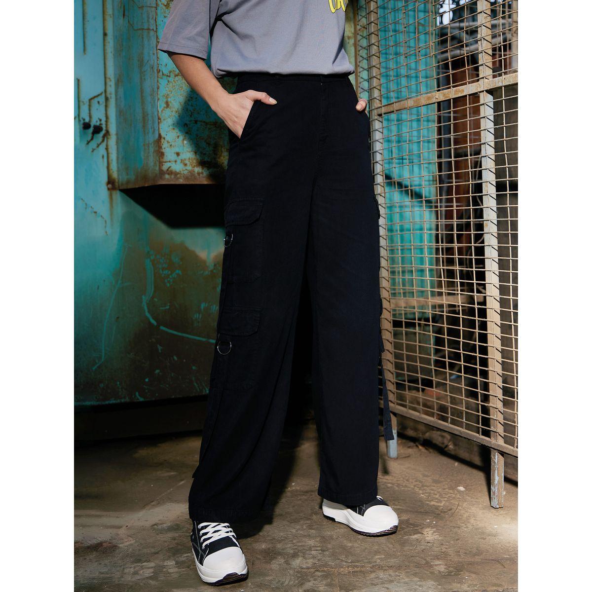 بنطال كارجو بقصة مستقيمة ساسافراس × ستايلي-women-clothing-bottoms-trousers-image-4