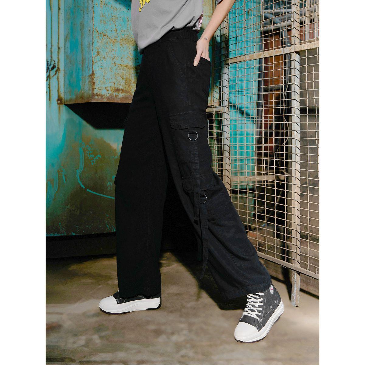 بنطال كارجو بقصة مستقيمة ساسافراس × ستايلي-women-clothing-bottoms-trousers-image-5