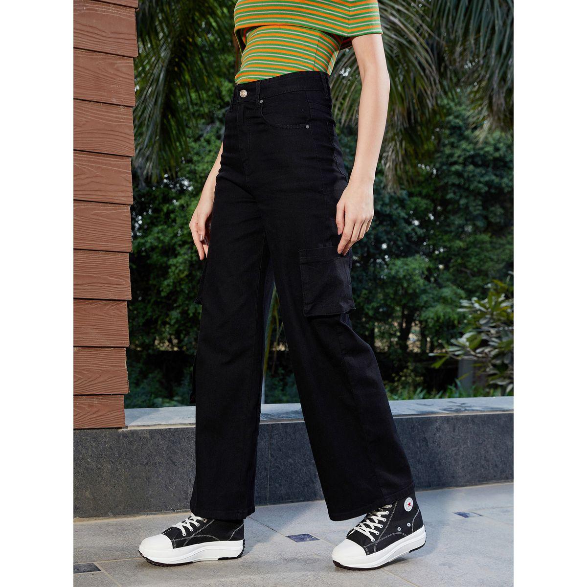 جينز واسع الأرجل بنمط كارجو ساسافراس × ستايلي-women-clothing-bottoms-jeans-image-3