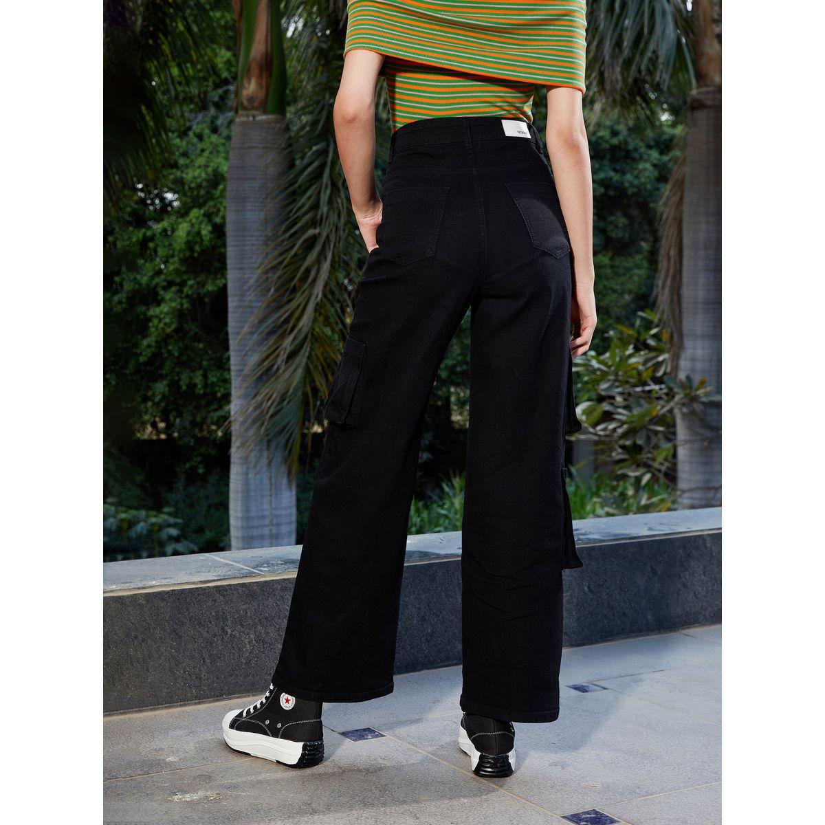 جينز واسع الأرجل بنمط كارجو ساسافراس × ستايلي-women-clothing-bottoms-jeans-image-5