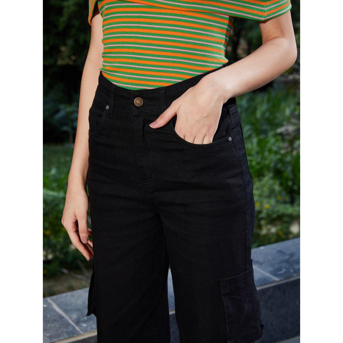 جينز واسع الأرجل بنمط كارجو ساسافراس × ستايلي-women-clothing-bottoms-jeans-image-6