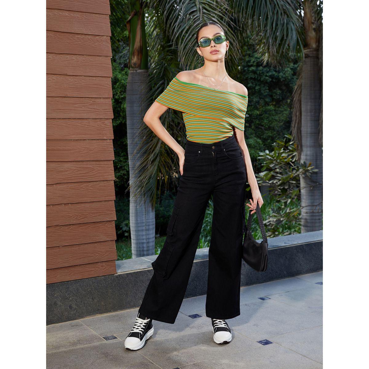 جينز واسع الأرجل بنمط كارجو ساسافراس × ستايلي-women-clothing-bottoms-jeans-image-8