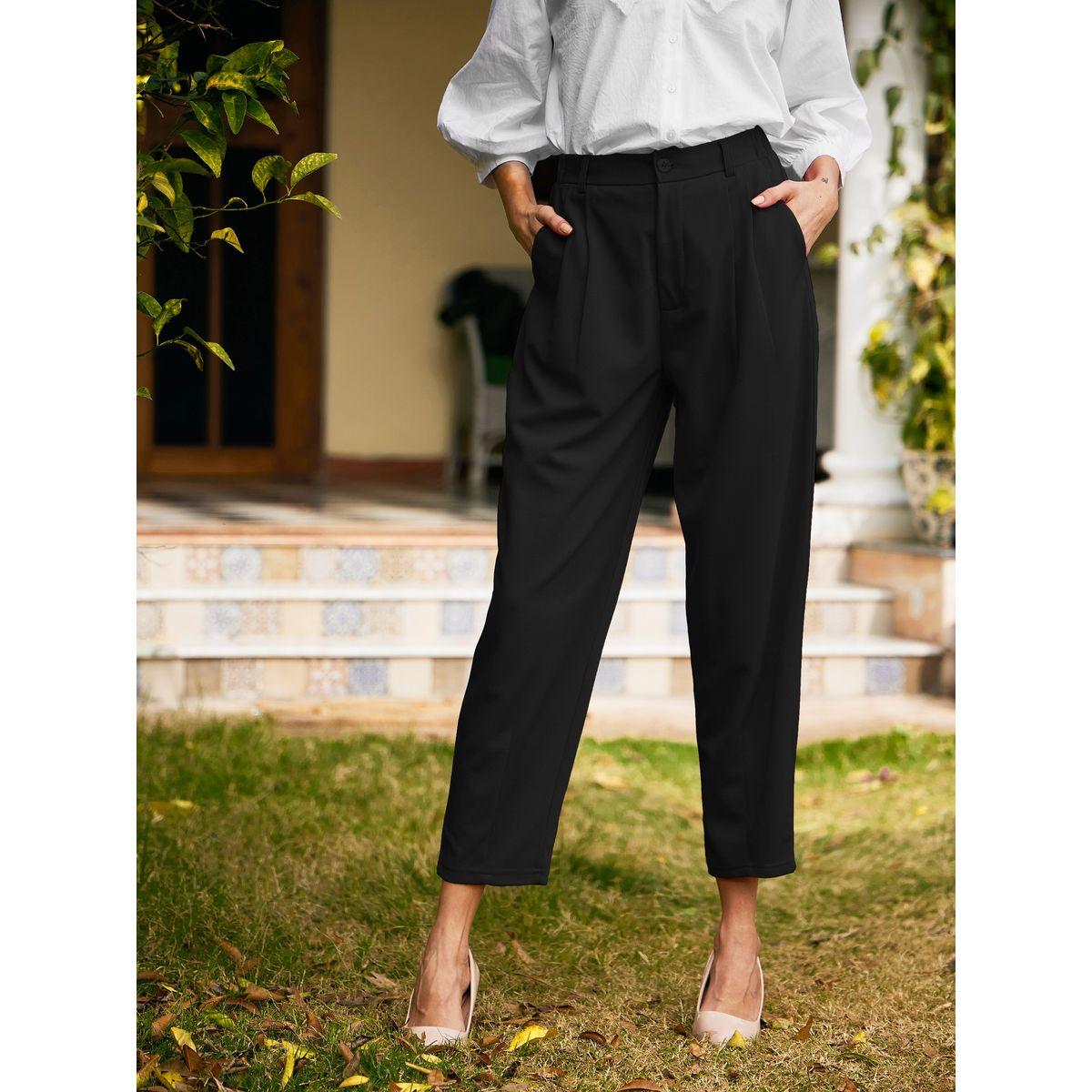 بنطال قصير بقصة مستدقة ساسافراس × ستايلي-women-clothing-bottoms-trousers-image-1