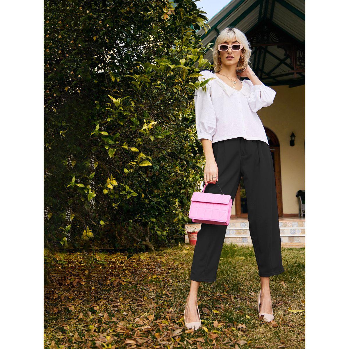 بنطال قصير بقصة مستدقة ساسافراس × ستايلي-women-clothing-bottoms-trousers-image-2