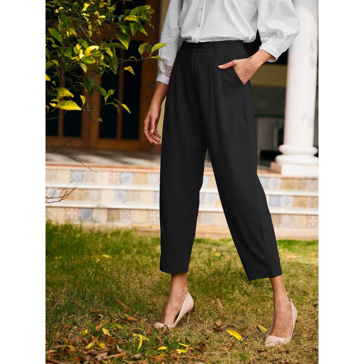بنطال قصير بقصة مستدقة ساسافراس × ستايلي-women-clothing-bottoms-trousers-image-4