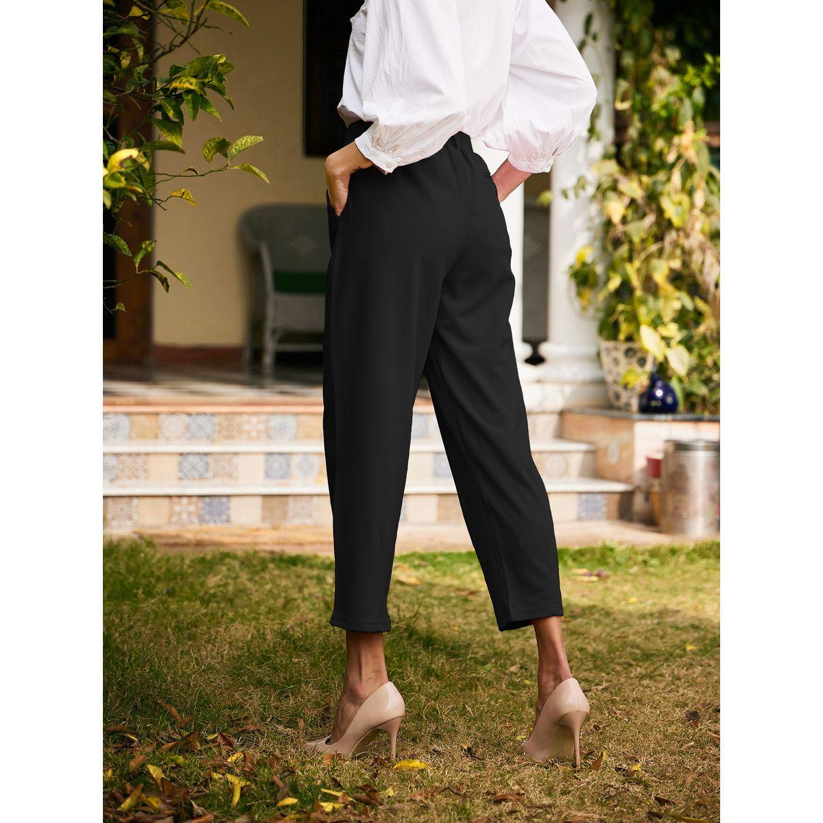 بنطال قصير بقصة مستدقة ساسافراس × ستايلي-women-clothing-bottoms-trousers-image-5