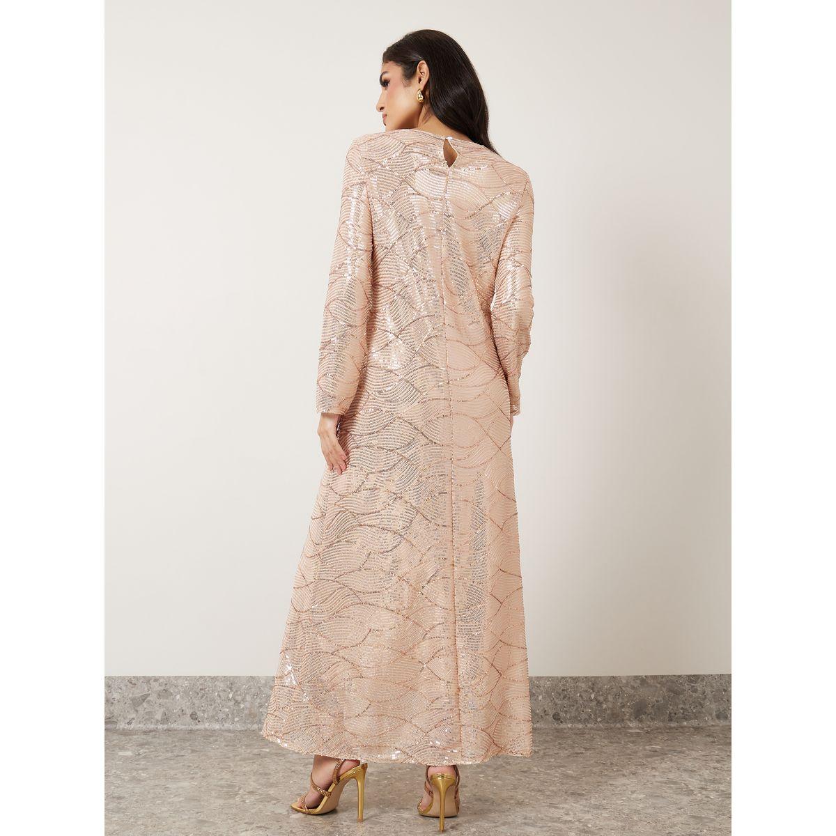 Styli Sequin Embellished Detail Jalabiya-women-arabicclothing-jalabiyas-image-4