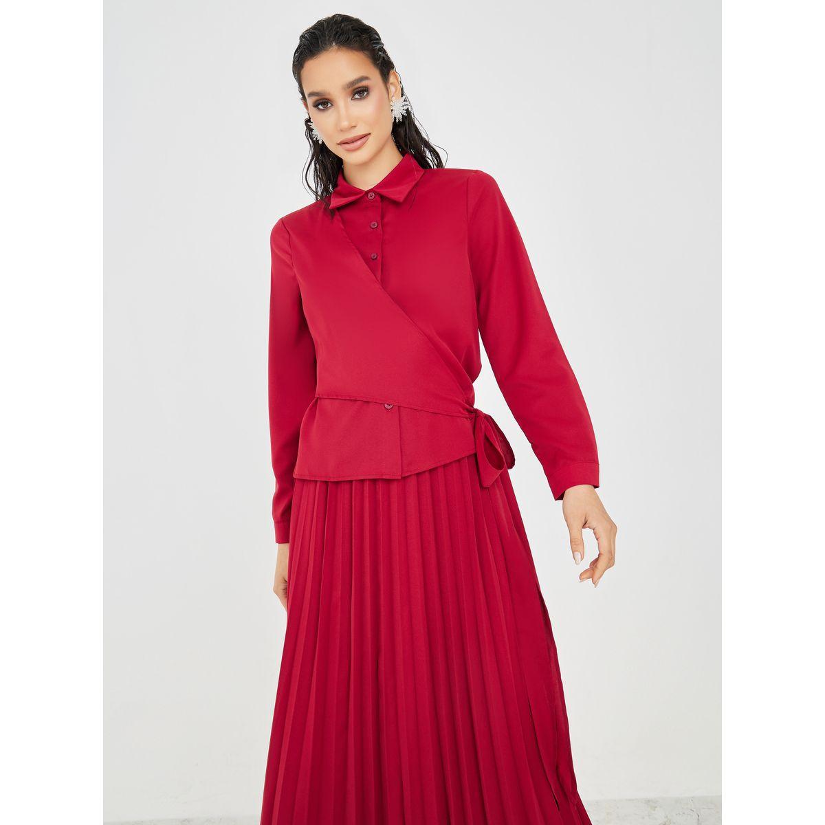 طقم منسق من ( تنورة + بلوزة )-women-clothing-coordsets-image-2