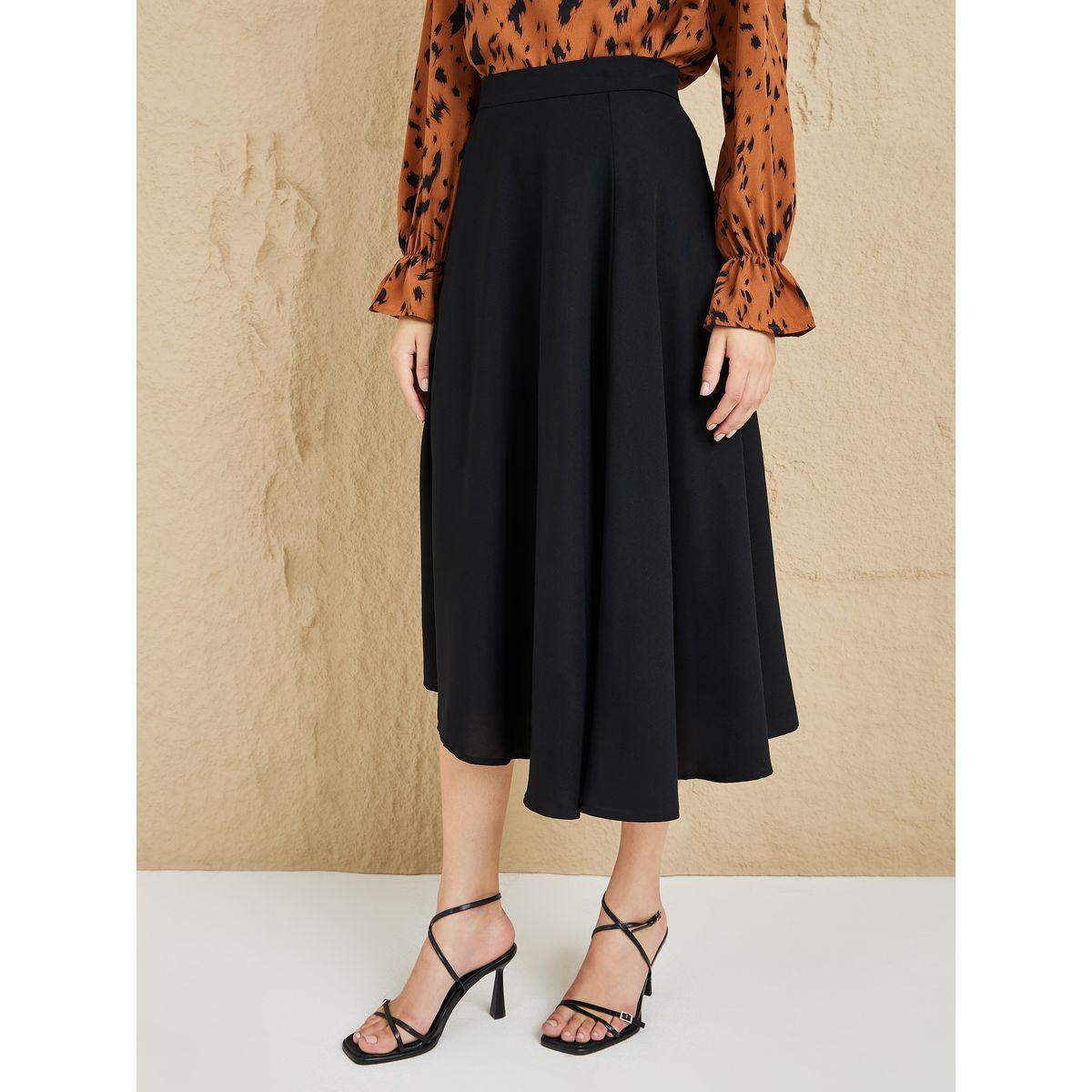 Styli Animal Print High Neck Top & Midi Skirt Co-Ords-women-clothing-coordsets-image-5
