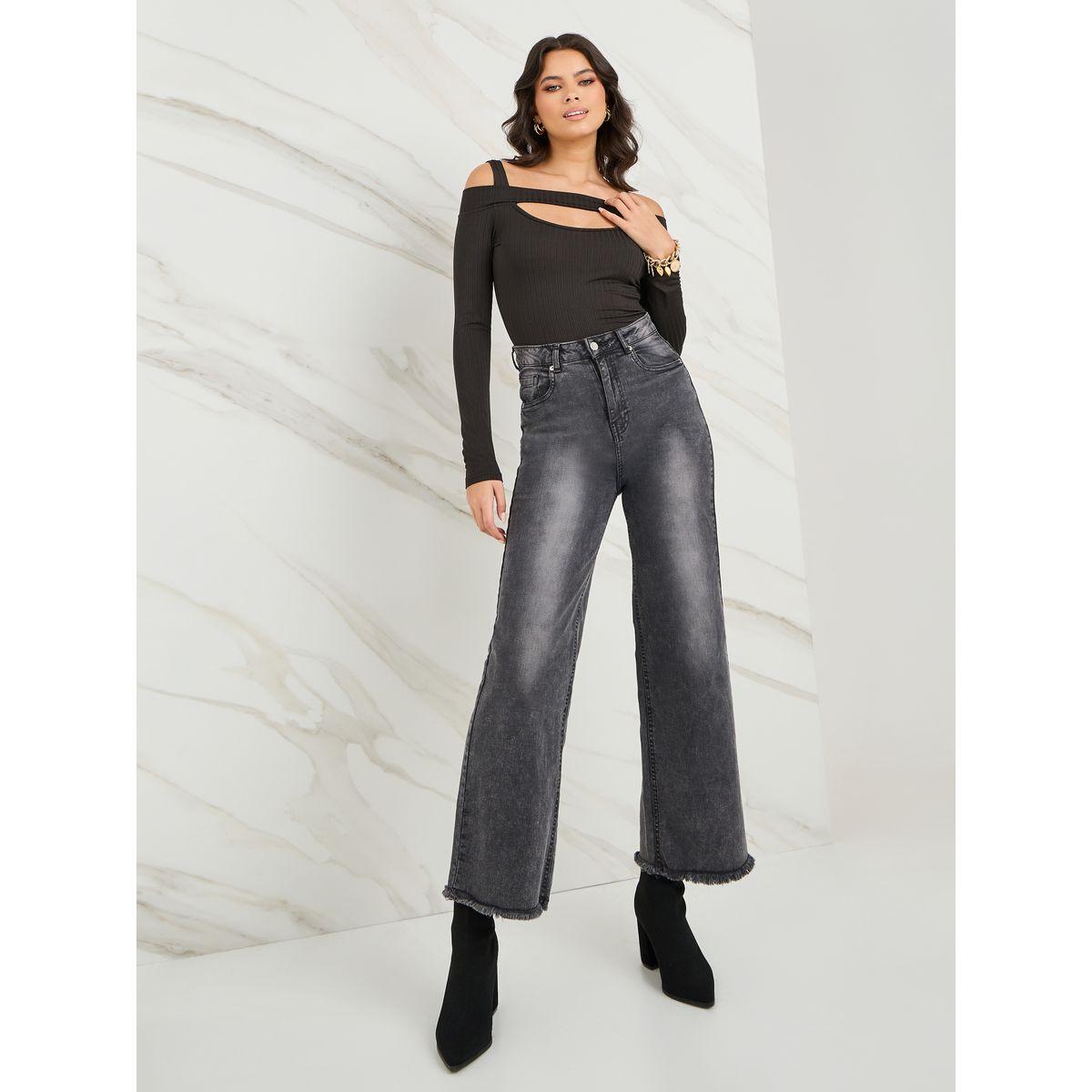 Styli Wide Ribbed Asymmetric Cut-Out Neck Fitted Knit Top-women-clothing-shirtsandblouses-blouses-image-2