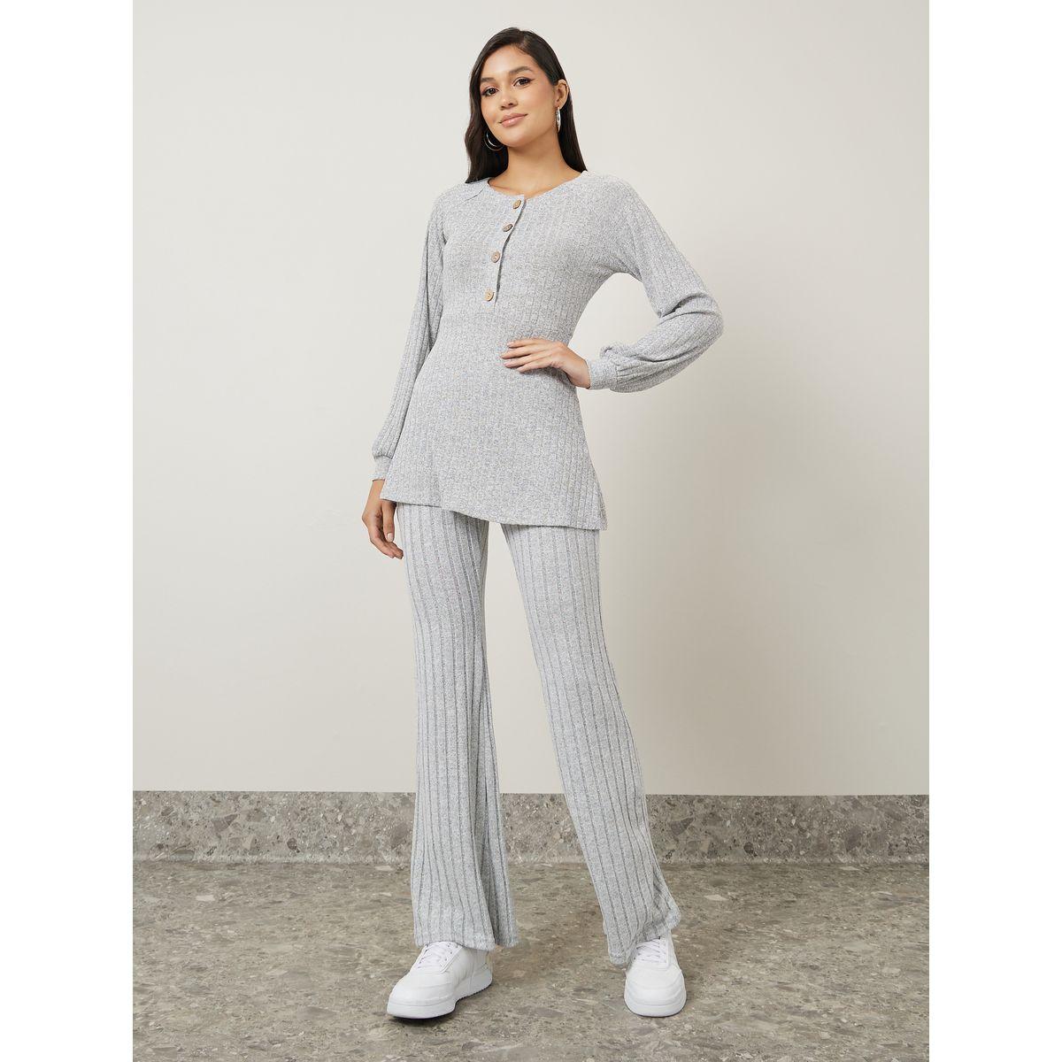 Styli Ribbed Button Detail Longline Tunic-women-clothing-shirtsandblouses-blouses-image-1