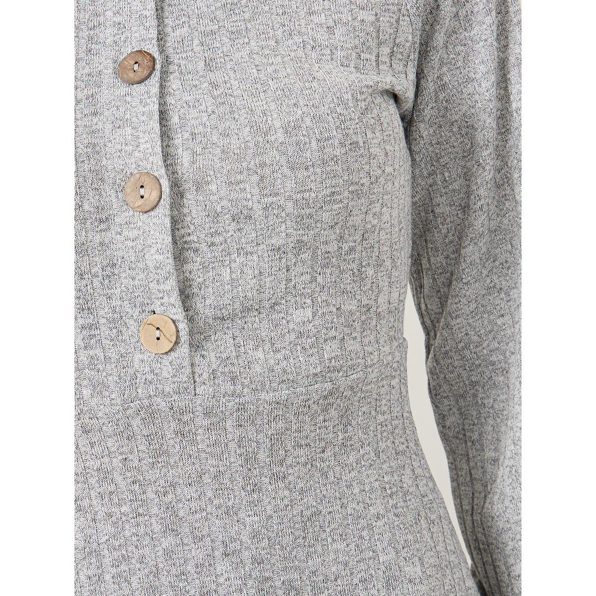 Styli Ribbed Button Detail Longline Tunic-women-clothing-shirtsandblouses-blouses-image-3