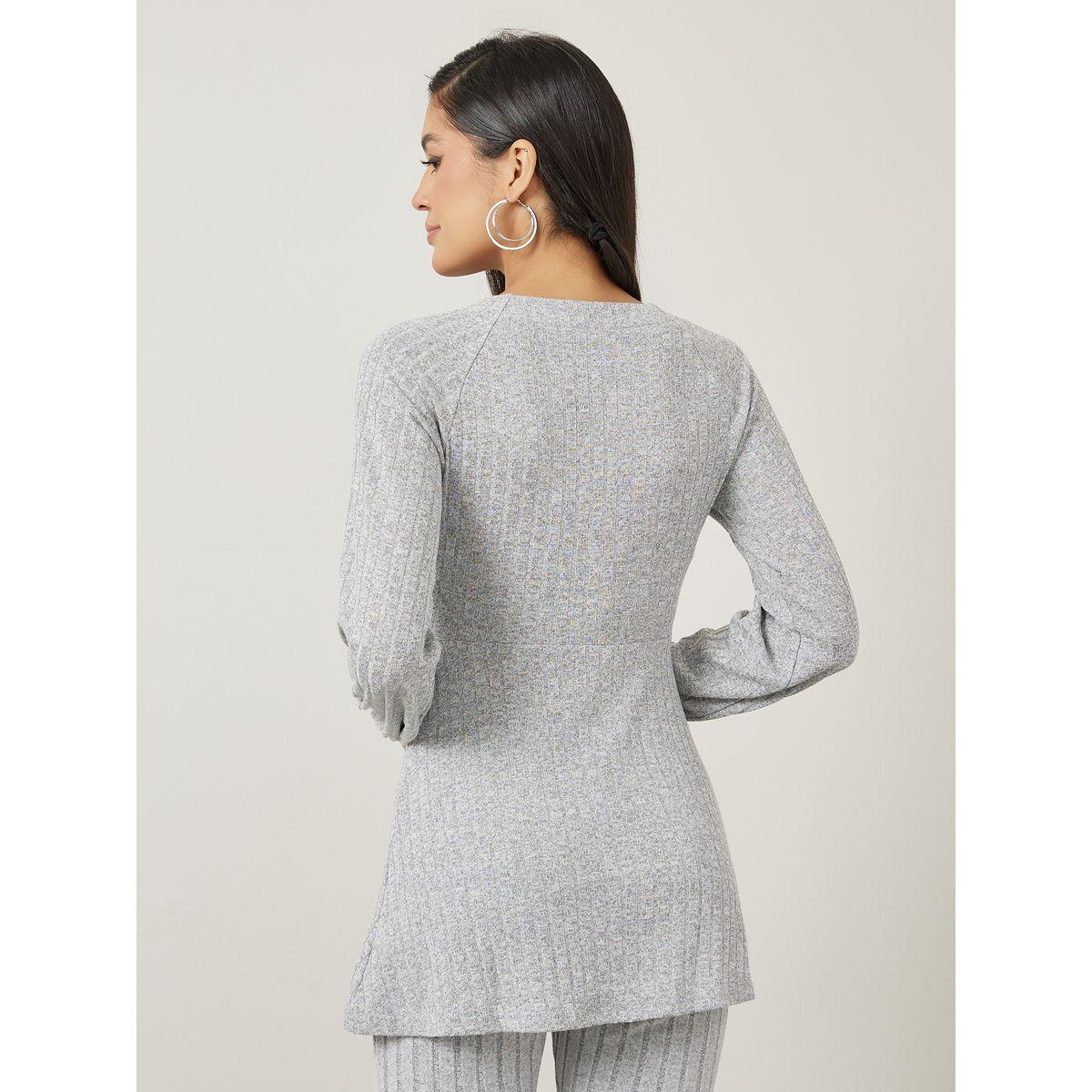 Styli Ribbed Button Detail Longline Tunic-women-clothing-shirtsandblouses-blouses-image-4