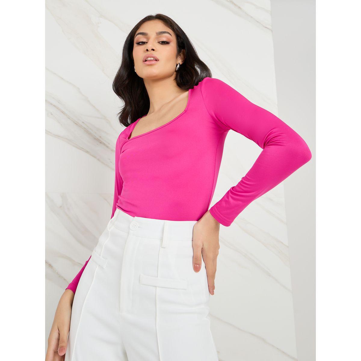 بلوزة محبوكة بياقة واسعة-women-clothing-shirtsandblouses-blouses-image-1