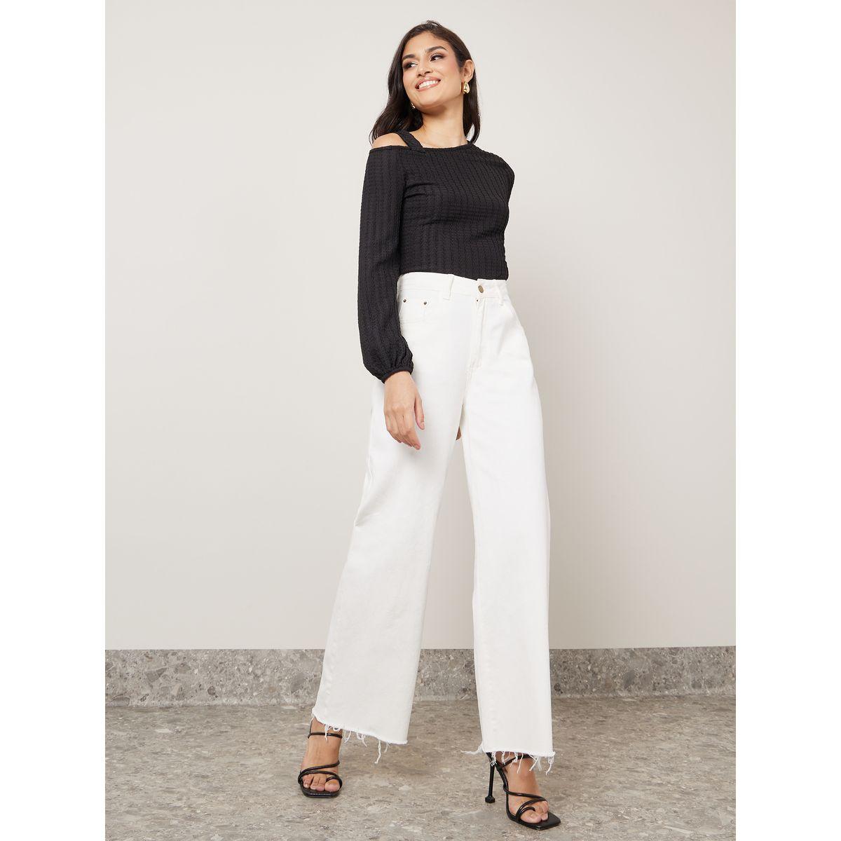 Styli Textured Asymmetric Neck Fitted Knit Top-women-clothing-shirtsandblouses-blouses-image-2