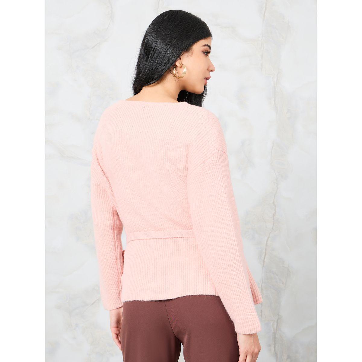 Styli Knitted Functional Wrap Top with Tie Side-women-clothing-shirtsandblouses-blouses-image-4