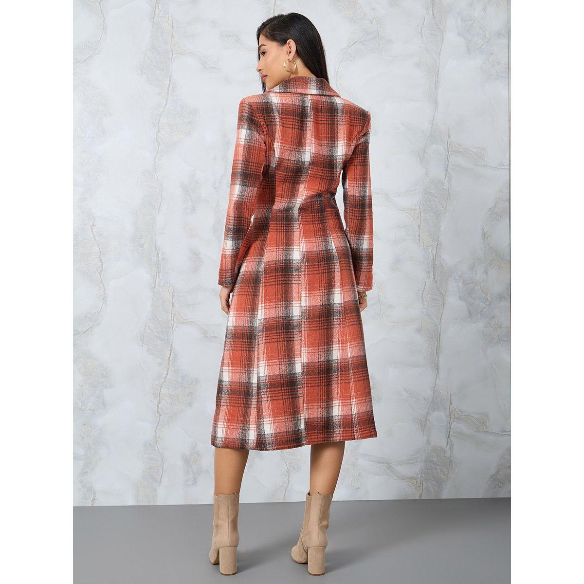 فستان ميدي مطبع بطبعة مربعات-women-clothing-dresses-image-4