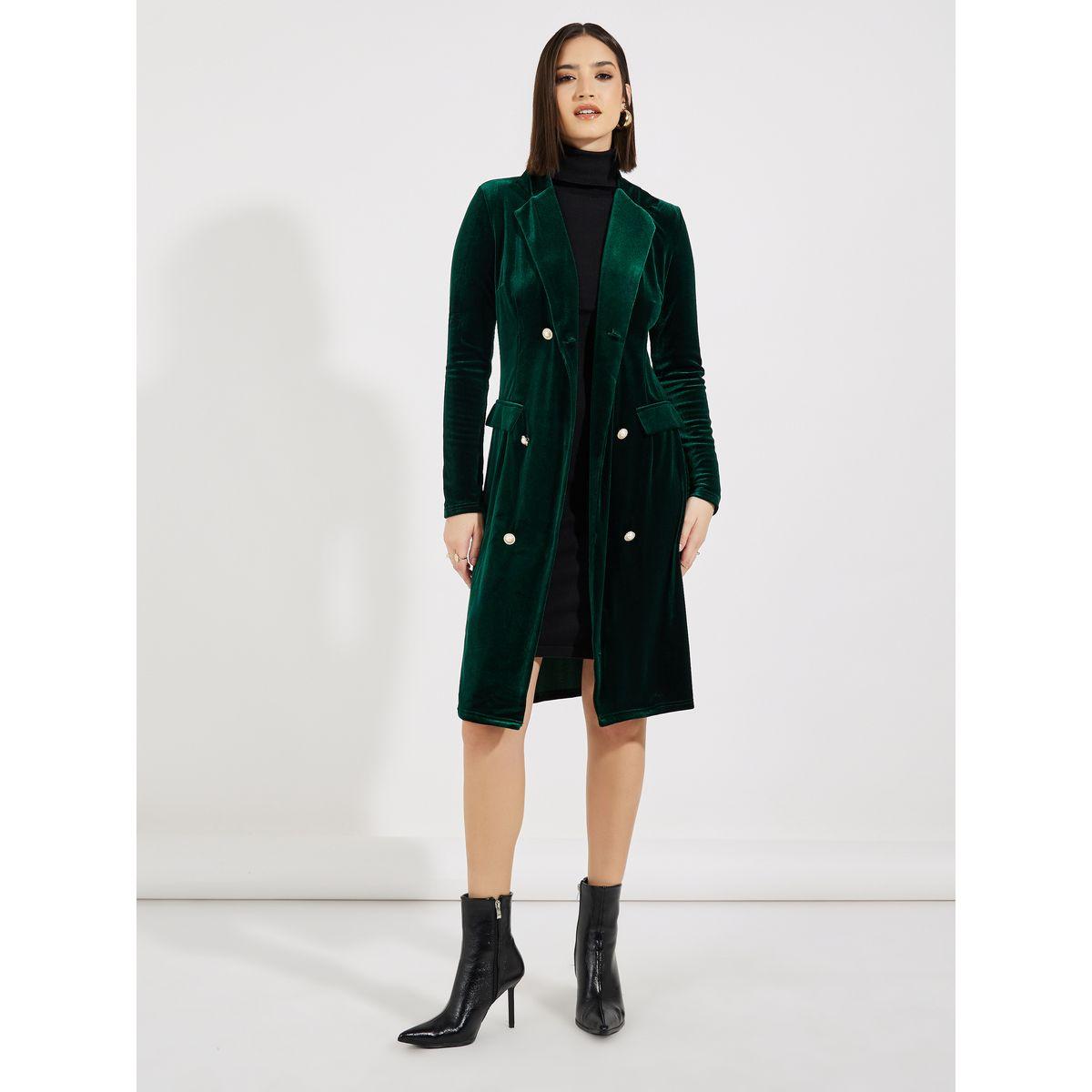 Styli Notch Lapel Double Breasted Velvet Mini Dress-women-clothing-dresses-image-3