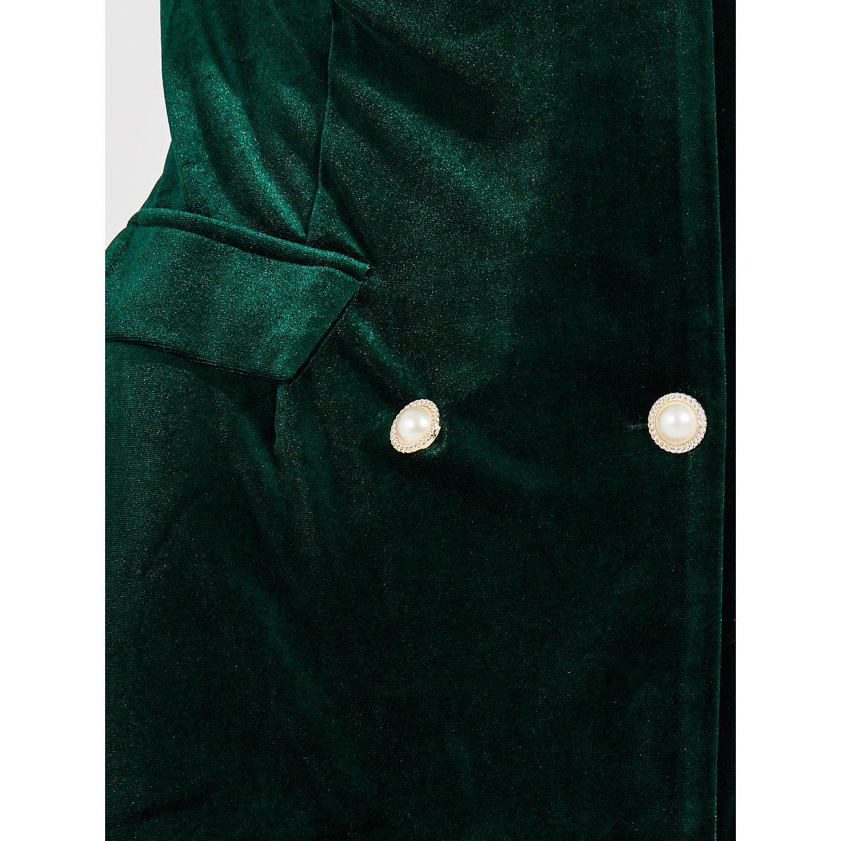 Styli Notch Lapel Double Breasted Velvet Mini Dress-women-clothing-dresses-image-4