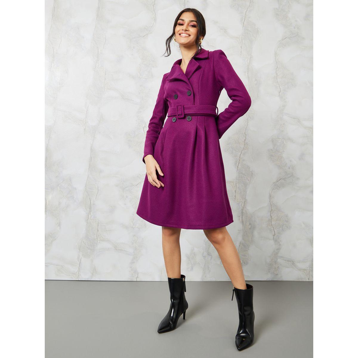Styli Notch Lapel Belted Blazer Knee Length Dress-women-clothing-dresses-image-2