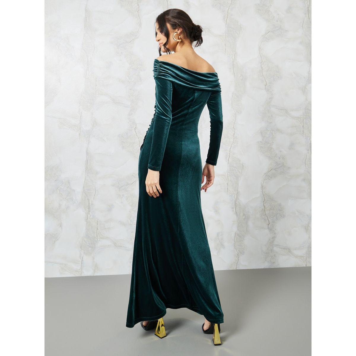 Styli Velvet Look Off Shoulder A-Line Maxi Dress-women-clothing-dresses-image-4