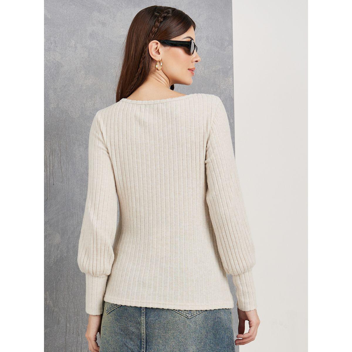 Styli Solid Regular Fit Round Neck Knit Top-women-clothing-shirtsandblouses-blouses-image-4