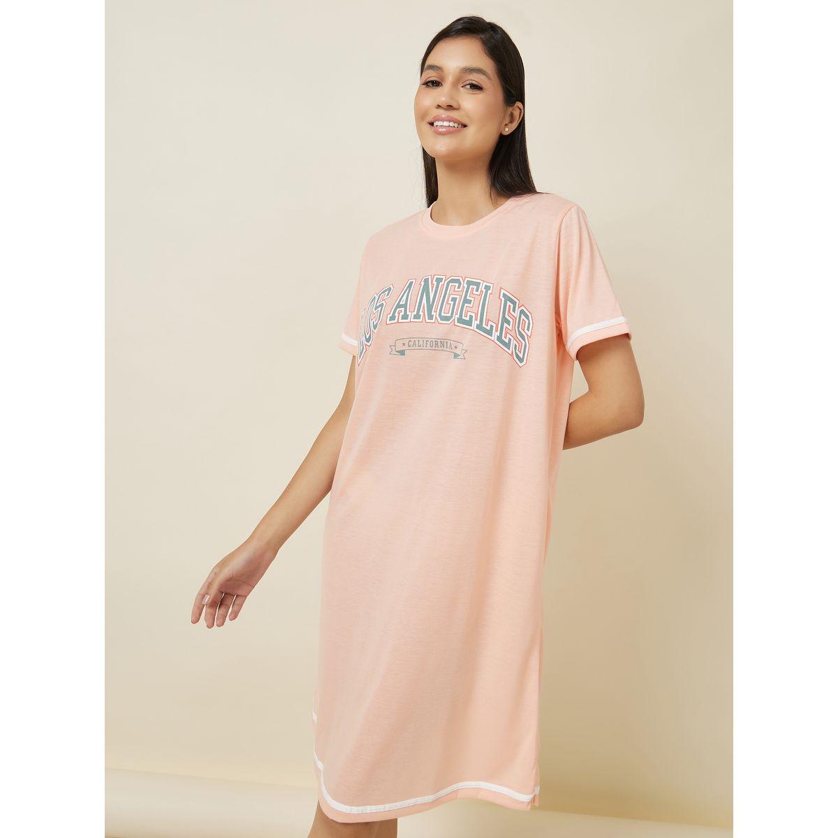 Styli Unwind Los Angeles Stripe Sleeve & Hem Sleep T-Shirt Dress-women-clothing-nightwear-nighties-image-3