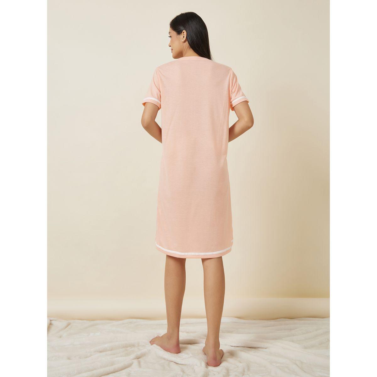 Styli Unwind Los Angeles Stripe Sleeve & Hem Sleep T-Shirt Dress-women-clothing-nightwear-nighties-image-5