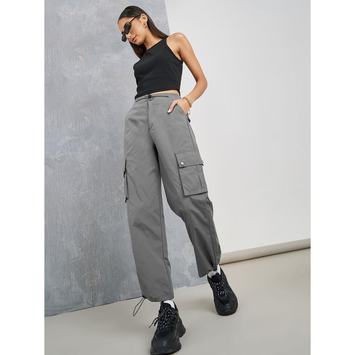 Styli Flap Pocket Detail Drawstring Cargo Pants-women-clothing-bottoms-trousers-image-1