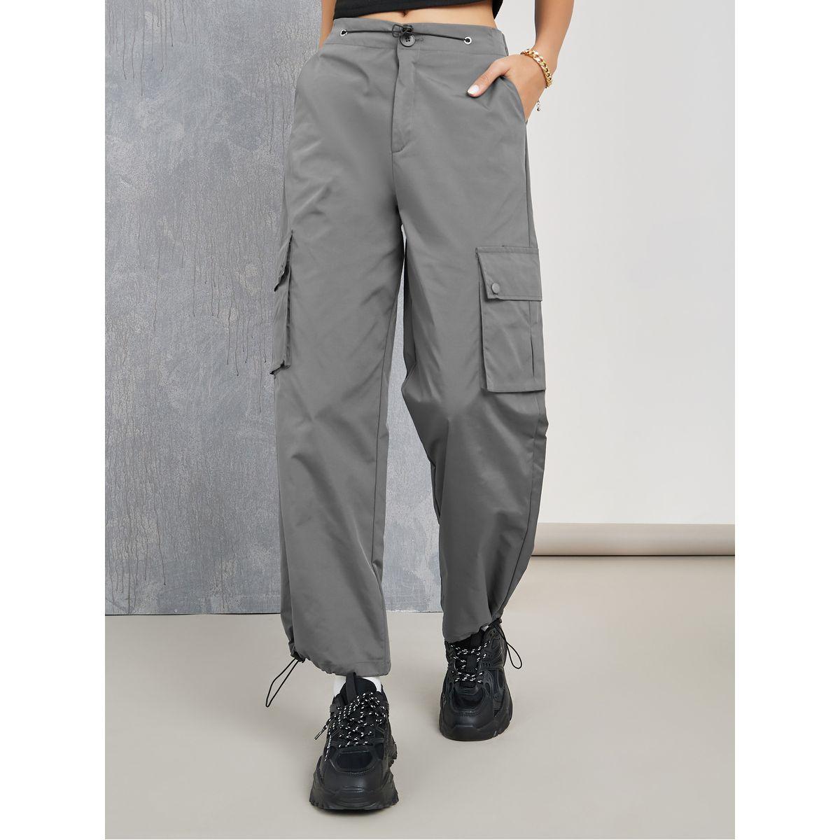 Styli Flap Pocket Detail Drawstring Cargo Pants-women-clothing-bottoms-trousers-image-2