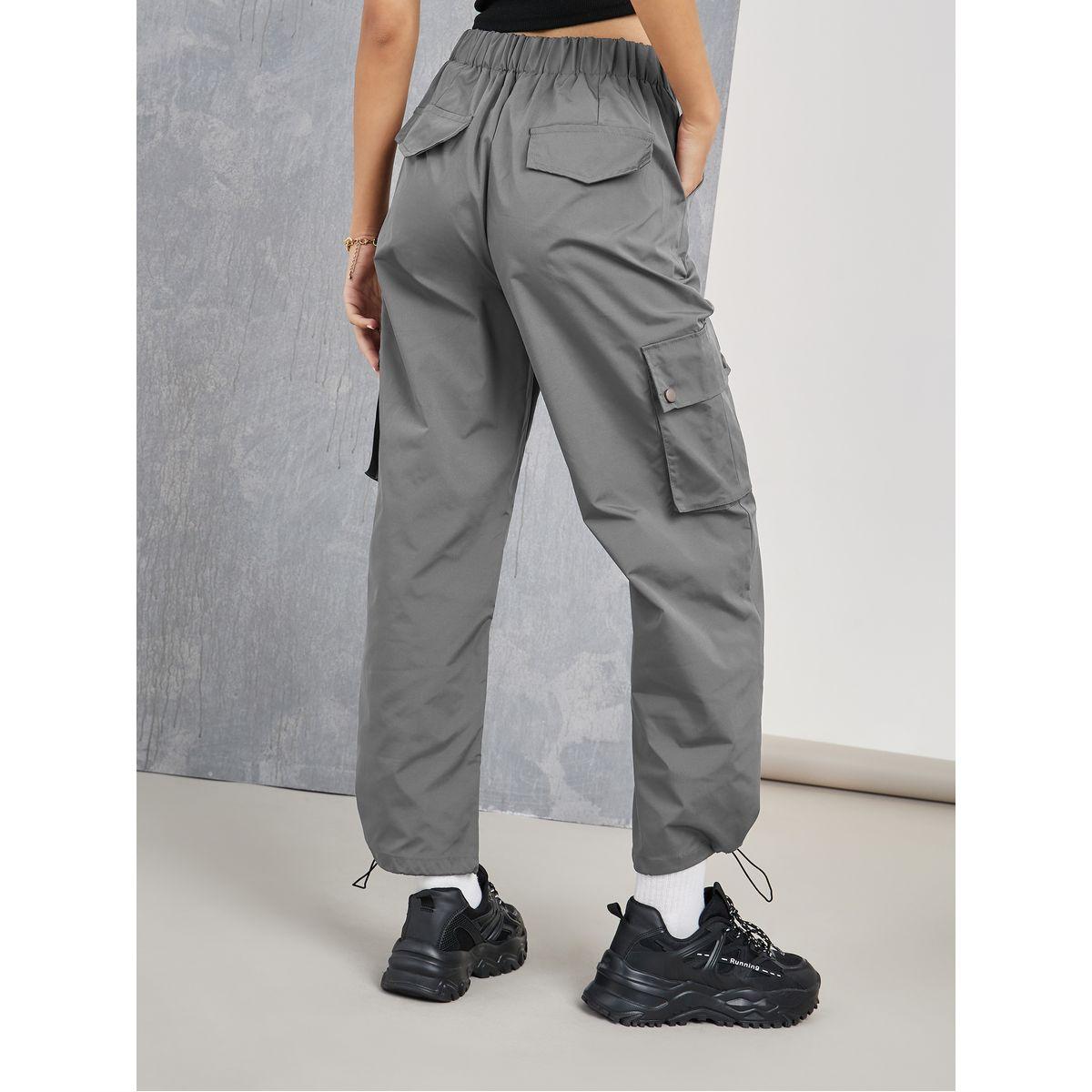 Styli Flap Pocket Detail Drawstring Cargo Pants-women-clothing-bottoms-trousers-image-4