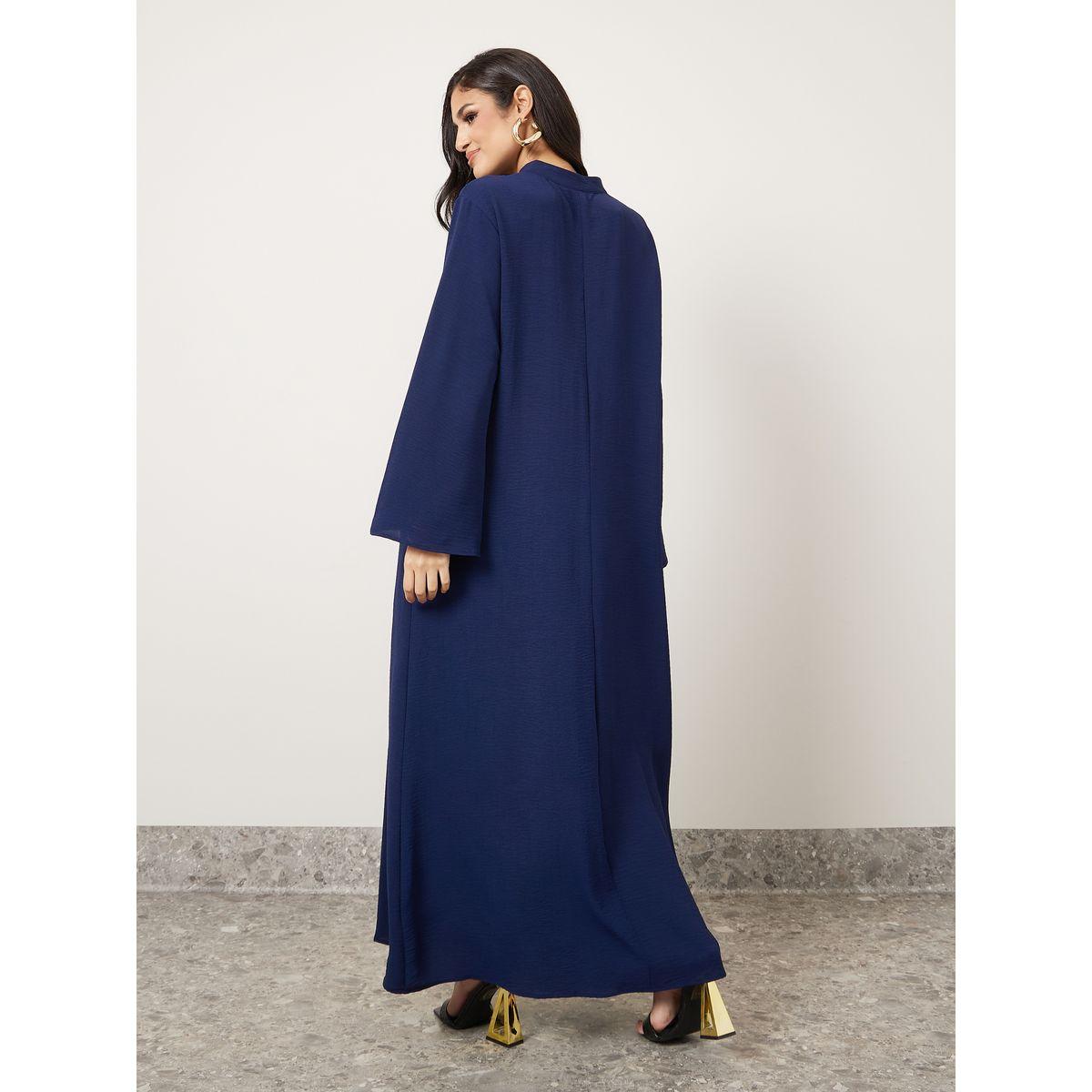 Styli Tassel Detail V Neck Jalabiya-women-arabicclothing-jalabiyas-image-4