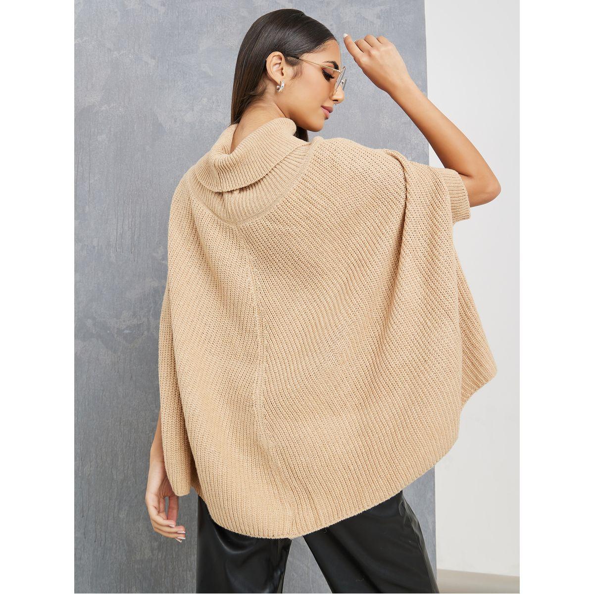 Styli Turtle Neck Poncho Style Knit Sweater-women-clothing-cardigansandjumpers-jumpers-image-5