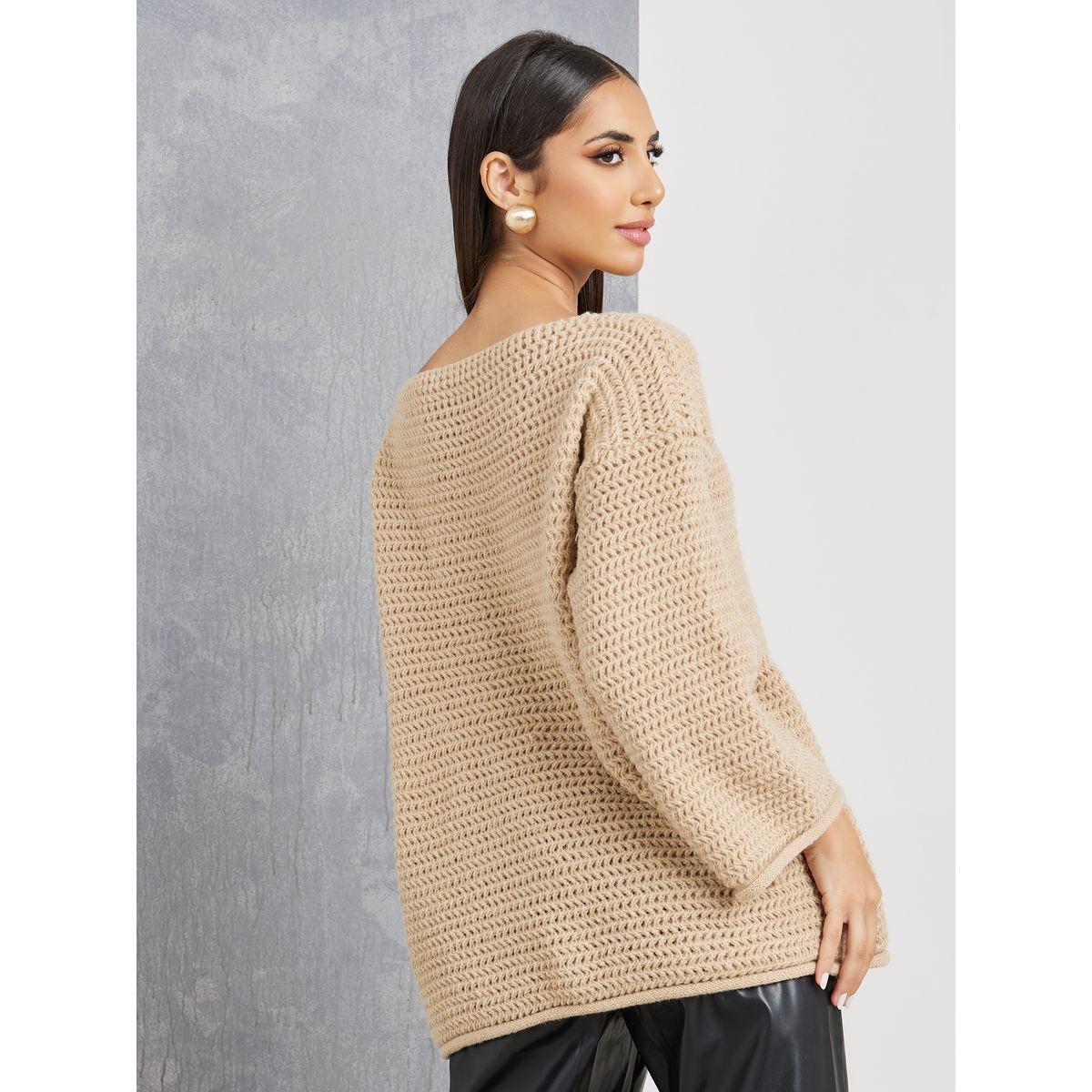 Styli Oversized Solid Drop Shoulder Textured Sweater-women-clothing-cardigansandjumpers-jumpers-image-5