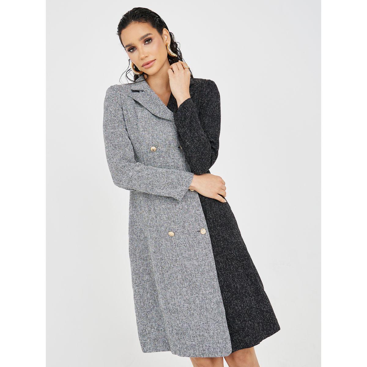 Styli Colorblock Tweed Blazer Mini Dress-women-clothing-dresses-image-2