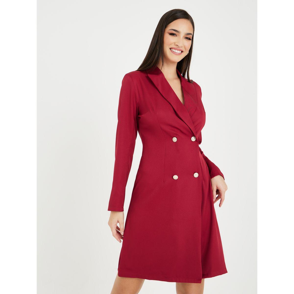 Styli Notch Lapel Buttoned Blazer Mini Dress-women-clothing-dresses-image-1