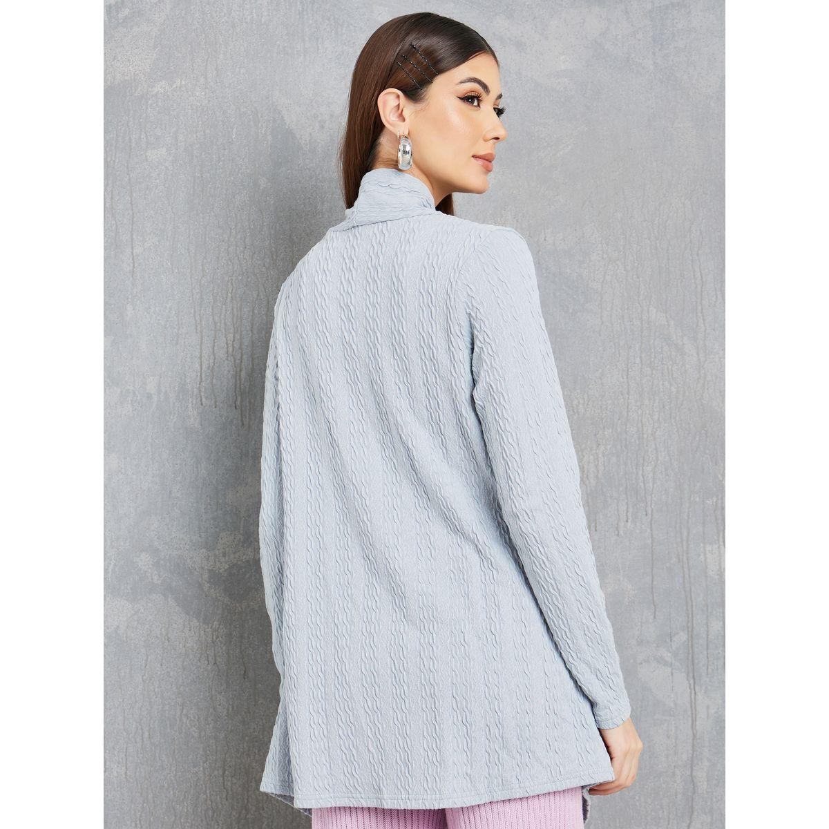 Styli Solid Cable Knit Longline Handkerchief Cardigan-women-winterwear-cardigansandjumpers-cardigans-image-4