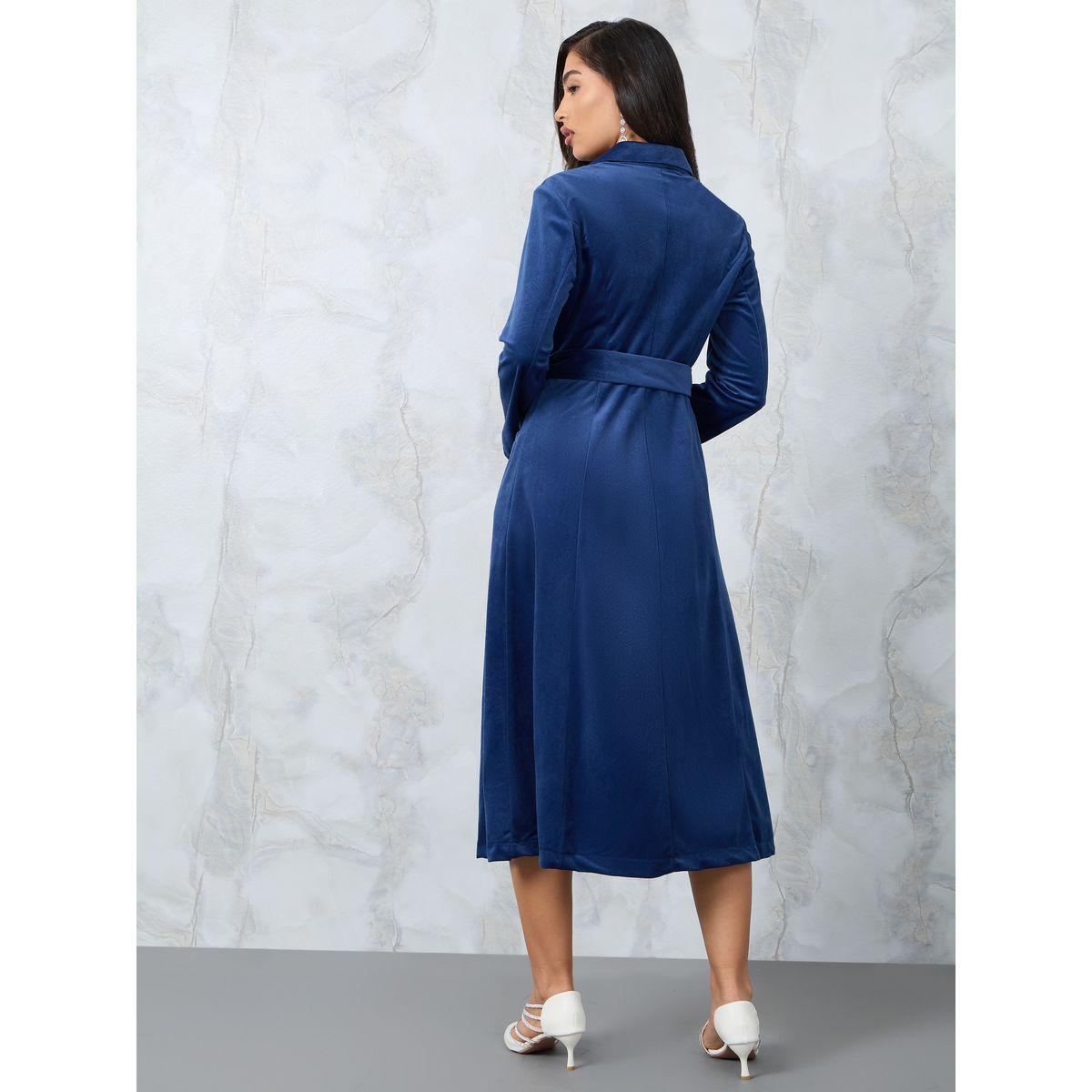 Styli Jacquard Blazer Midi Dress with Contrast Collar-women-clothing-dresses-image-4