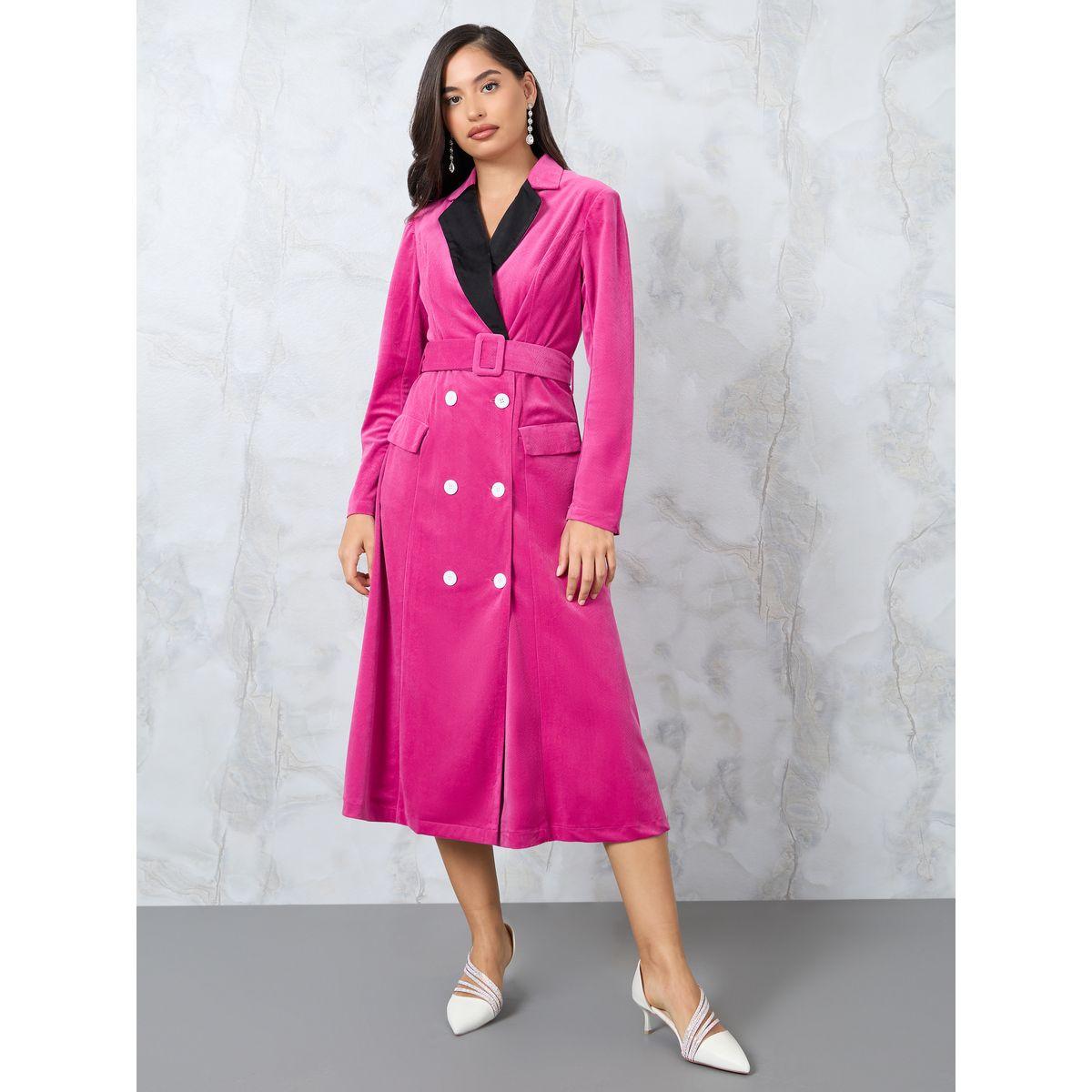 فستان ميدي جاكار بحزام خصر-women-clothing-dresses-image-1