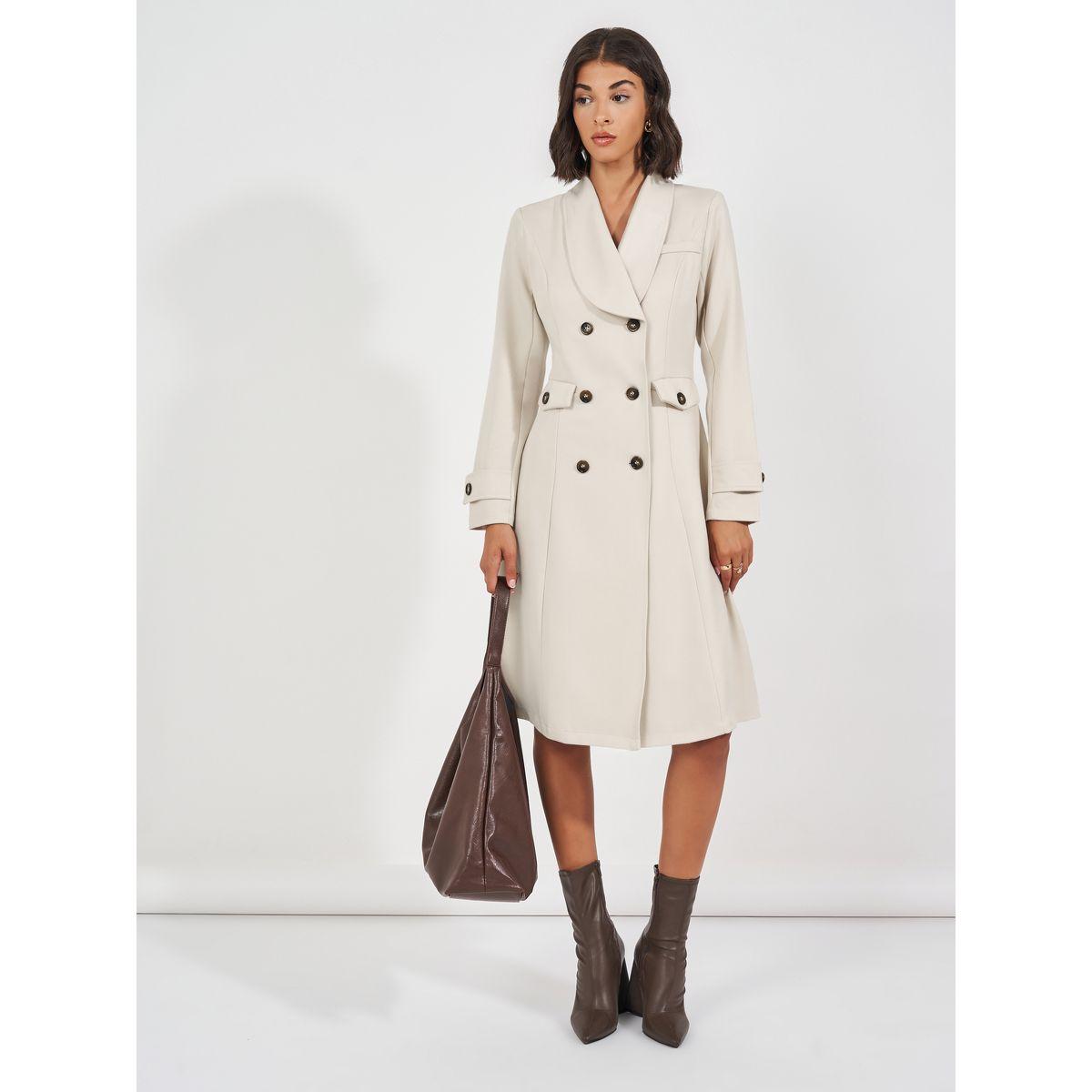 فستان بطول الركبة مع صفين أزرار-women-clothing-dresses-image-1