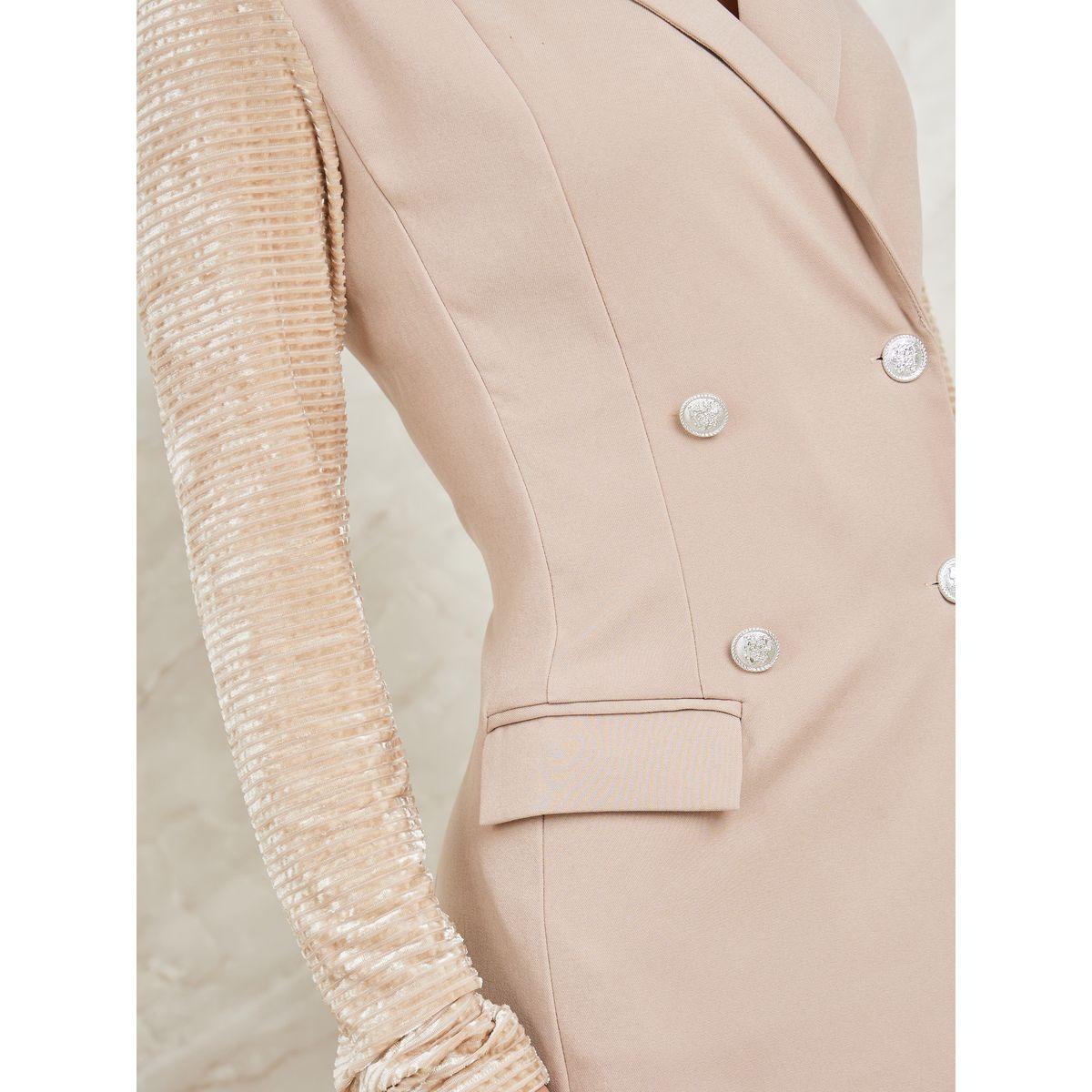 فستان قصير بياقة صدر مزدوج-women-clothing-dresses-image-3