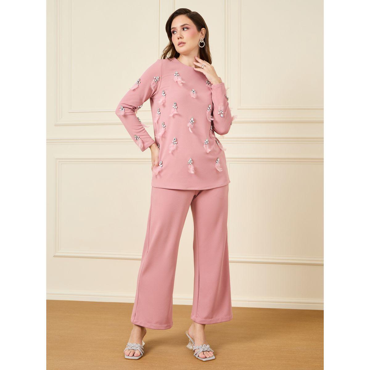 طقم منسق من ( بنطال + بلوزة )-women-clothing-coordsets-image-1