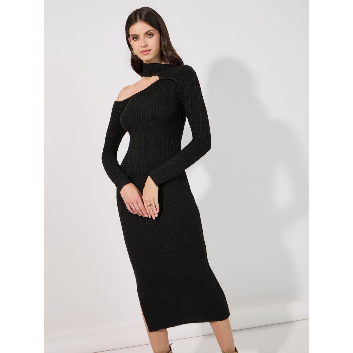 فستان ميدي محبوك بتفاصيل بارزة الملمس-women-clothing-dresses-image-5