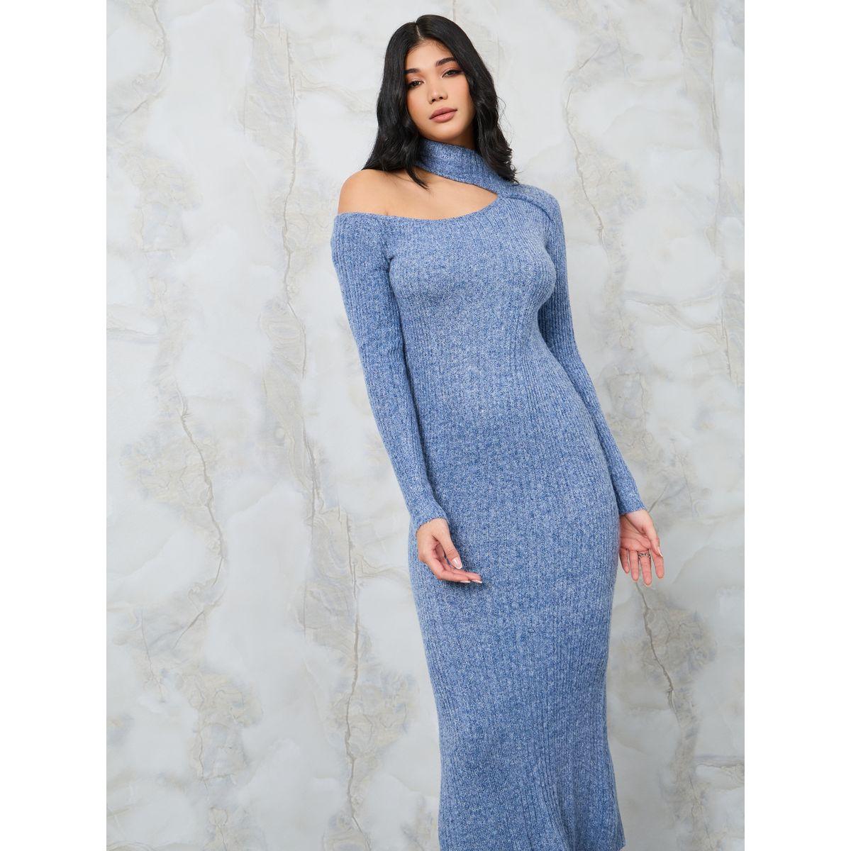 فستان ميدي بتفاصيل بارزة الملمس-women-clothing-dresses-image-2