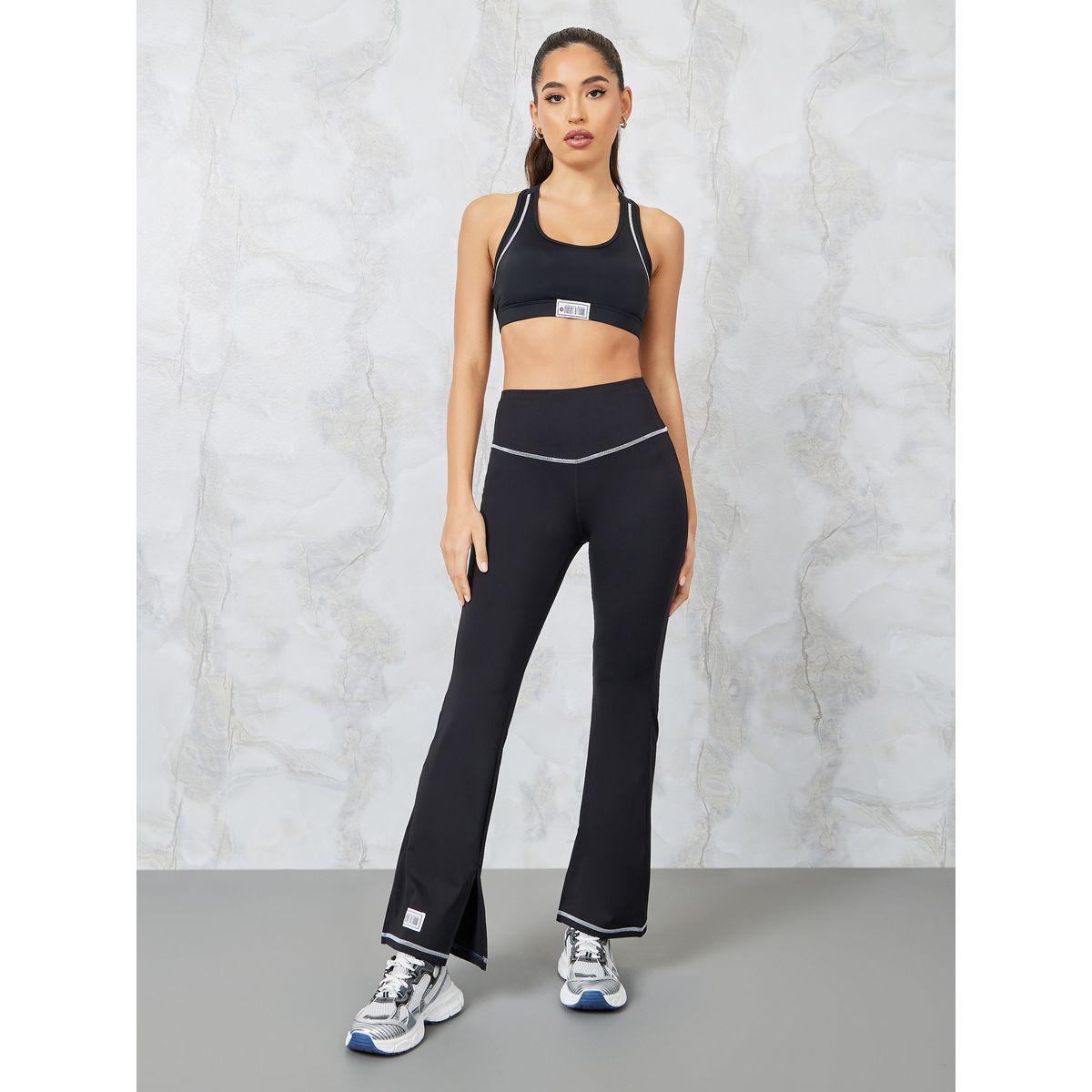 Styli Active Gymspire Edition - Label Contrast Stitch Detail Peep Racerback Sports Bra-women-clothing-sportswearandactivewear-sportsbras-image-2