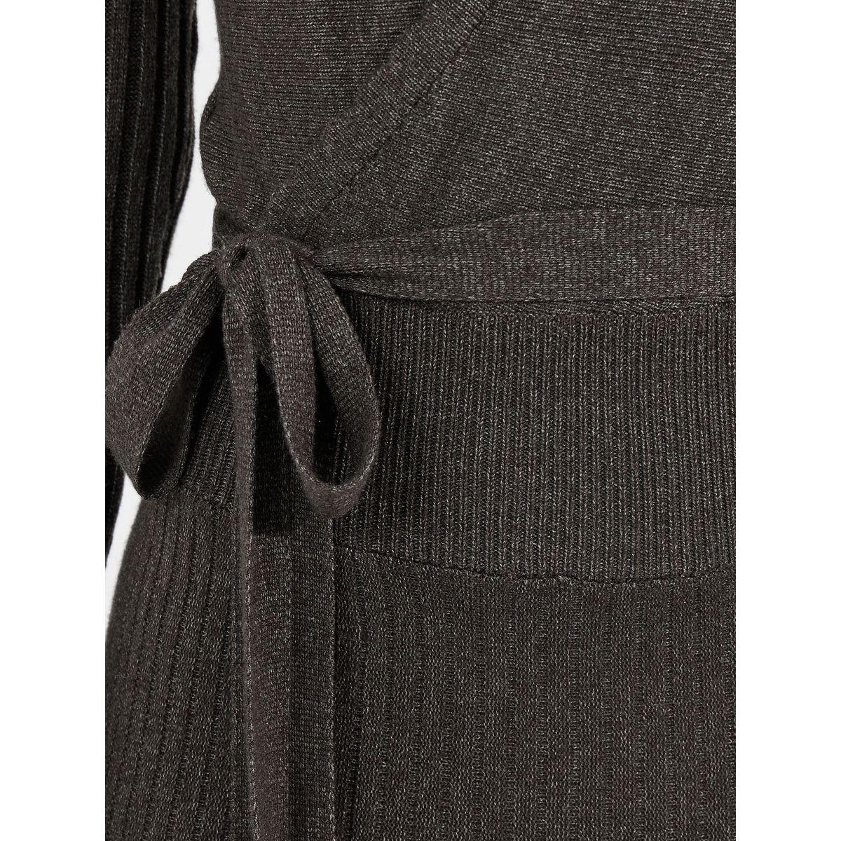Styli Pleated Hem Knitted Sweater Midi Dress with Tie Belt-women-clothing-dresses-image-3