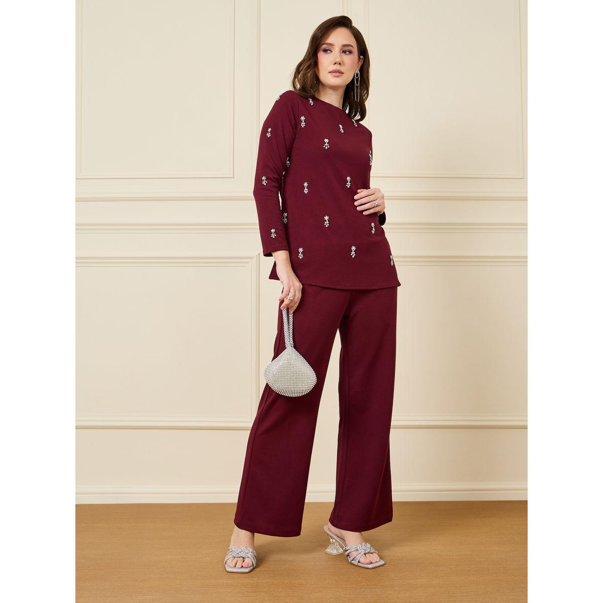 Styli Embellished Long Sleeve Top & Pants Co-Ord-women-clothing-coordsets-image-1
